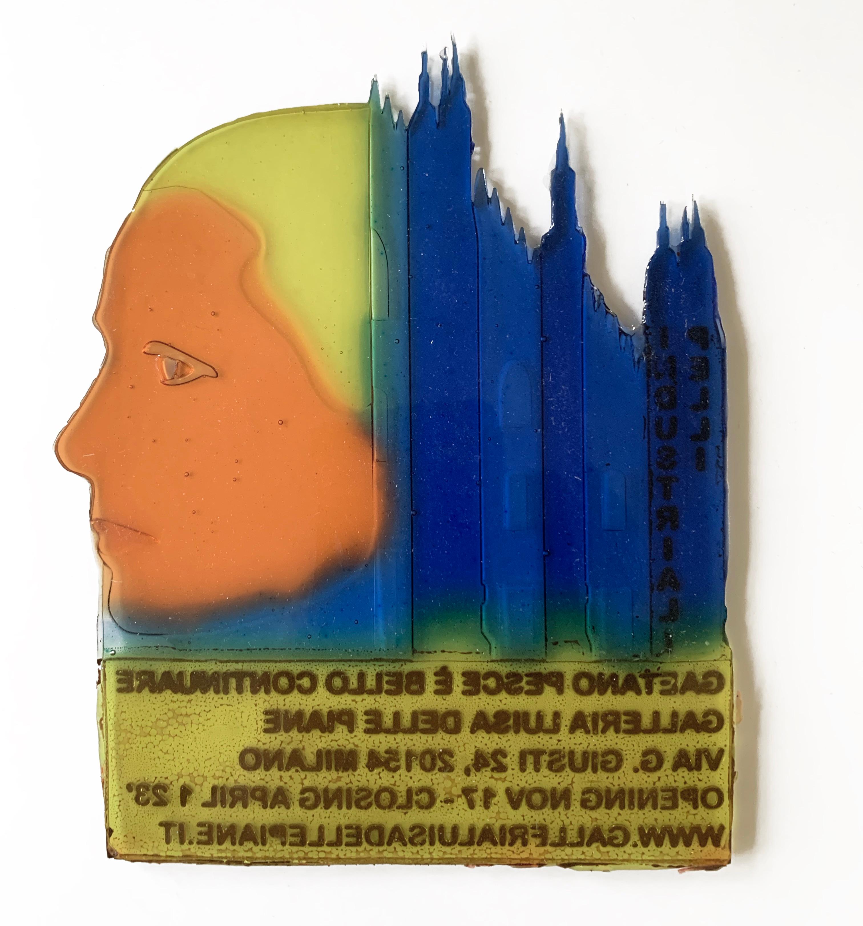 Post-Modern Gaetano Pesce Resin Invitations, Set of 2 with Dramatic Cityscapes