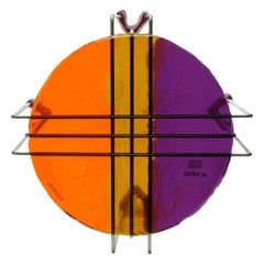Gaetano Pesce Set of 3, Size L Triple Play Coffee Table in Orange, Amber, Purple