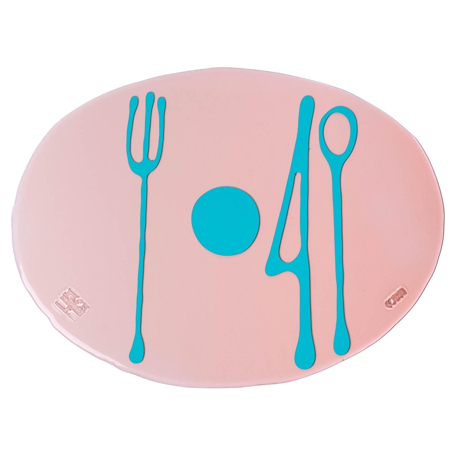 Gaetano Pesce Set of 4 Table Mates Placemats Resin Light Ruby Turquoise