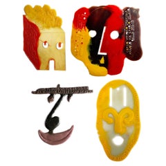 Gaetano Pesce Set of 4 Resin Invitations, Four Great Faces