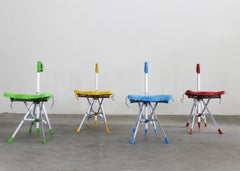 Gaetano Pesce Set di quattro sedie a ombrello multicolore di Zerodisegno anni '90