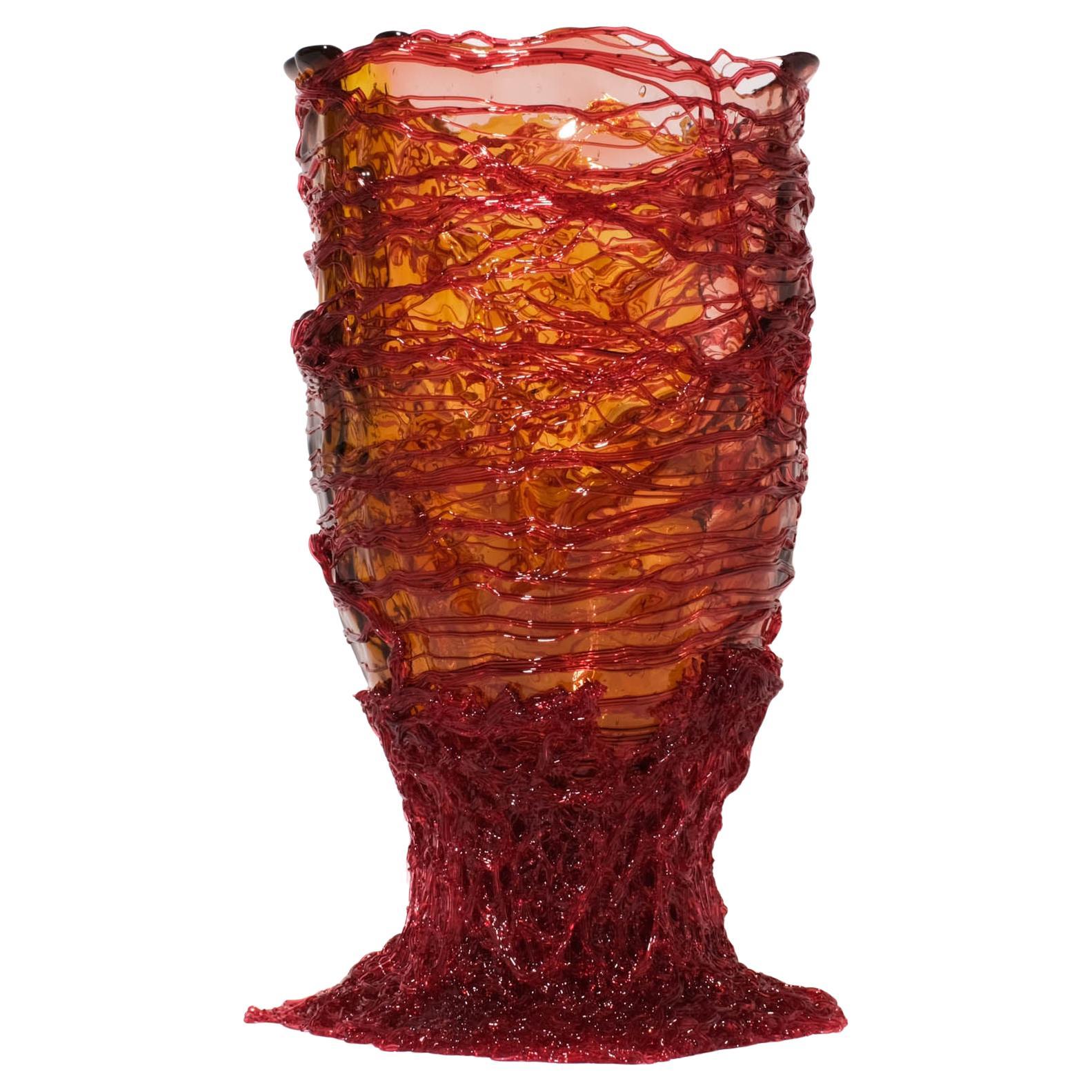 Gaetano Pesce Spaghetti Vase XL Resin Pink Amber Fuchsia For Sale