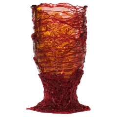 21ème siècle Gaetano Pesce Spaghetti XL Vase Résine Rose Ambre Fuchsia