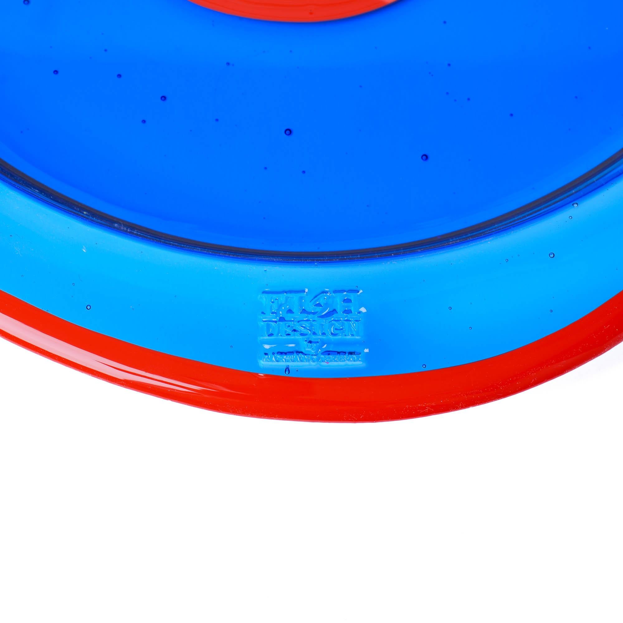 Gaetano Pesce Try-Tray Round Medium Celestial Blue, Terracotta In New Condition For Sale In barasso, IT