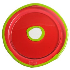 Gaetano Pesce Try-Tray Round Medium Dark Ruby Acid Green