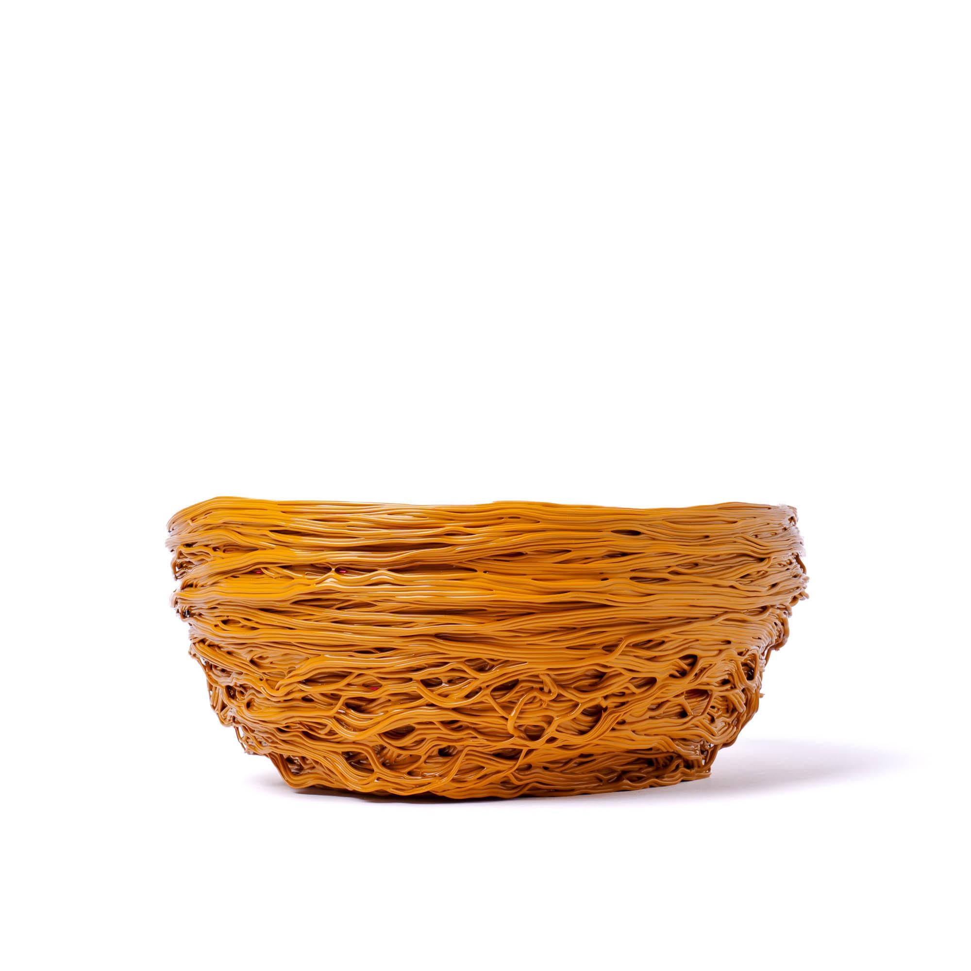 Gaetano Pesce Tutti Frutti I Special M Resin Basket Ochre Fuchsia For Sale 3