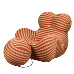 Gaetano Pesce "UP-5" Red Striped Chair and Ottoman