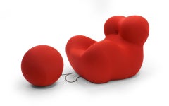 Gaetano Pesce UP5 Chair and UP6 Ottoman, New Red Upholstery, Huge, Excellent