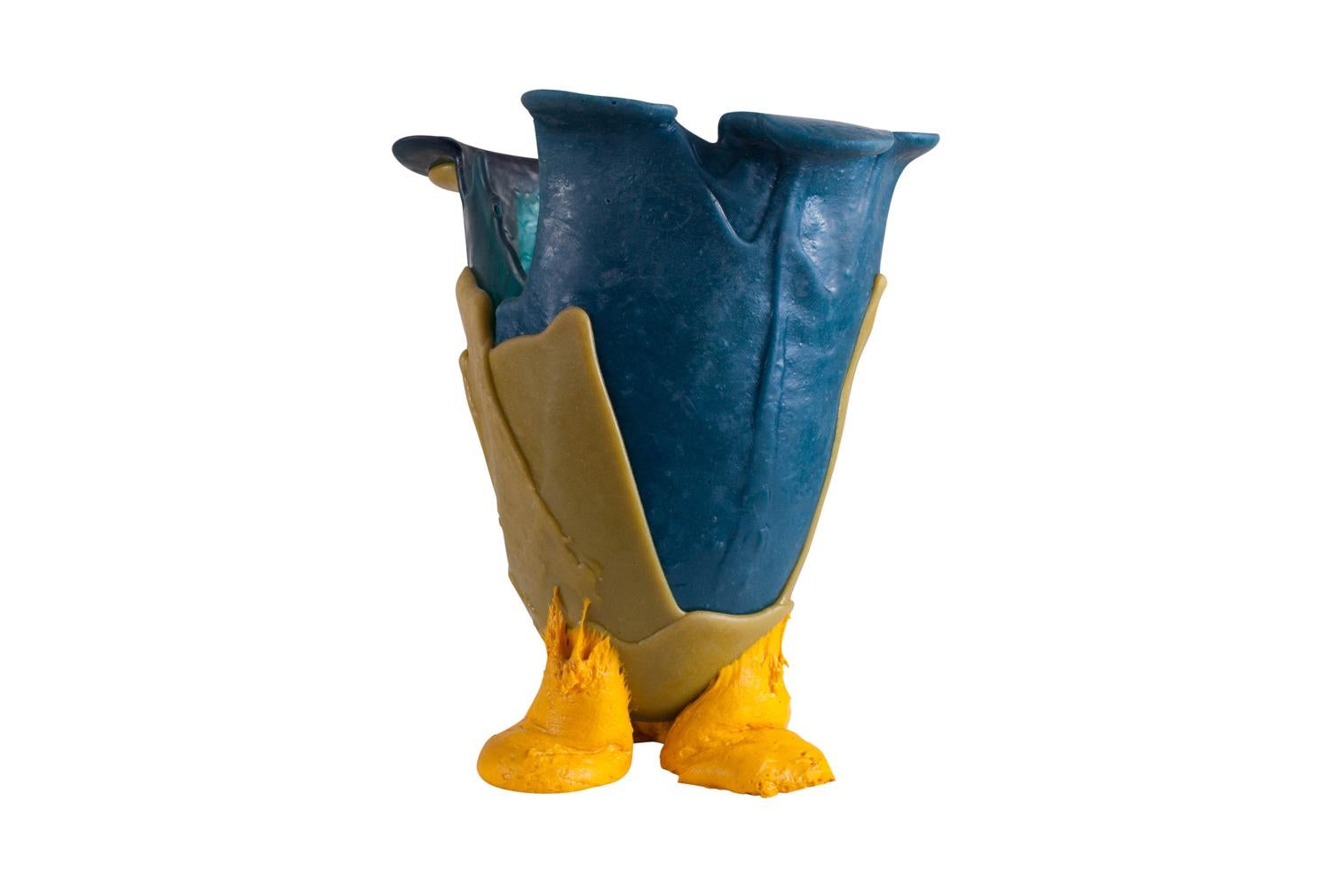 Mid-Century Modern Gaetano Pesce Vase, Blue Yellow