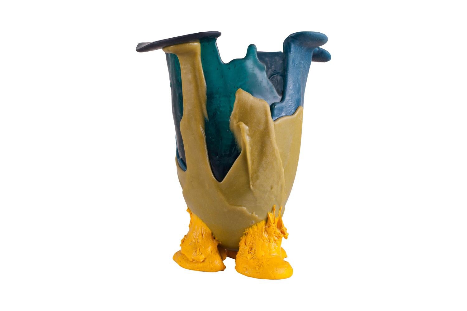 Italian Gaetano Pesce Vase, Blue Yellow