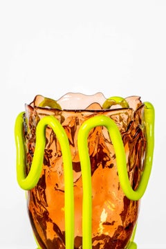 Jarrón «Indian Summer» XL de Gaetano Pesce, en rosa claro y verde lima mate, para Corsi Design