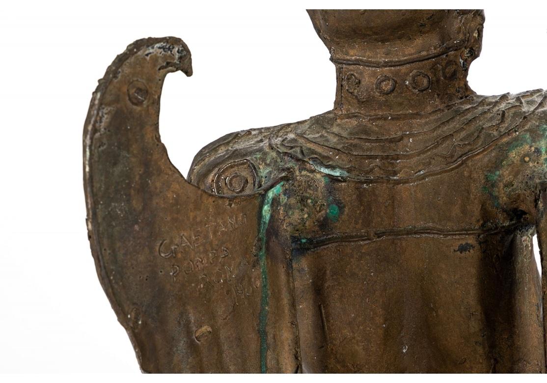 Gaetano Pompa, gegossene und vergoldete Bronze, geflügelte Gottheit, Mitte des Jahrhunderts im Angebot 1