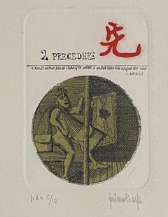 2-PRECEDERE - Gravure de Gaetano Pompa - XXe siècle