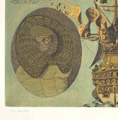 The Golden Hind -  Etching by Gaetano Pompa - 1970s