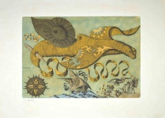 Vintage The Imaginary Animal -  Etching by Gaetano Pompa - 1970s