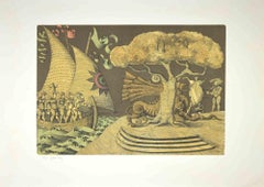 The Visionary Tree -  Etching by Gaetano Pompa - 1970s