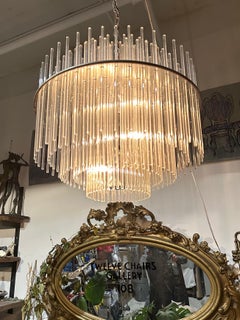 Chandelier rond vintage Gaetano Sciolari pour Lightolier Circa 1970