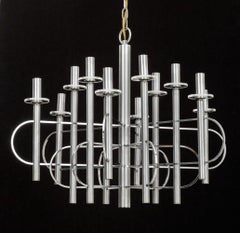 Gaetano Sciolari 12-Light Chrome-Plated Chandelier