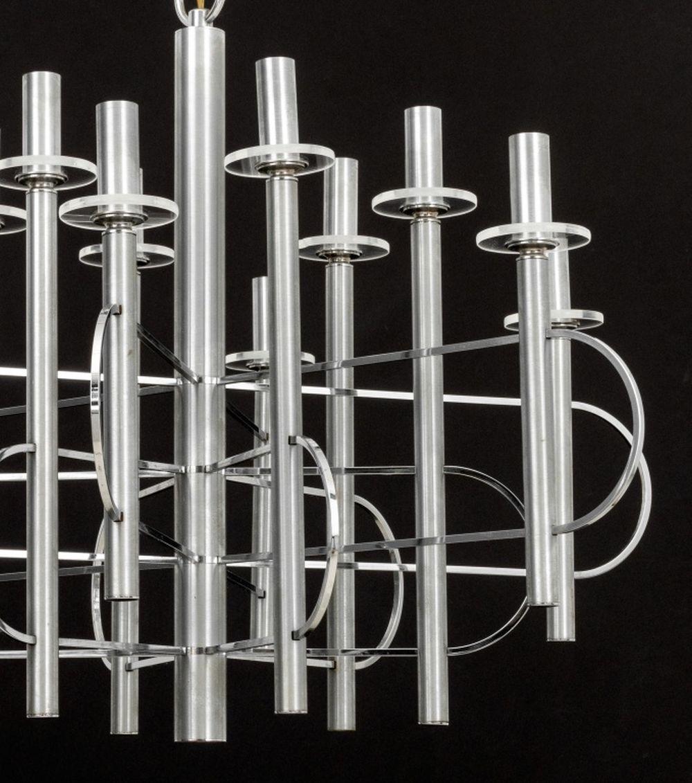 Verre Gaetano Sciolari Lustre à 12 lumières chromées en vente