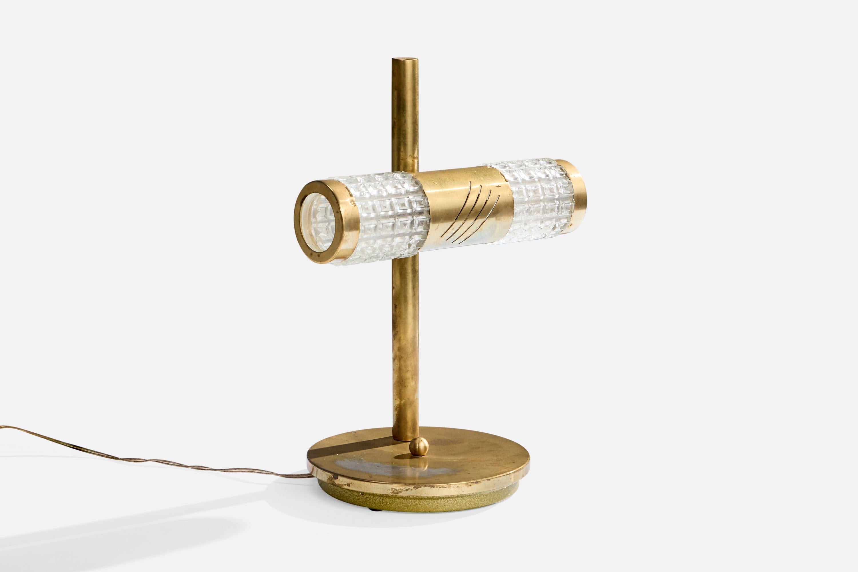 Tischlampe aus Messing und Glas, Gaetano Sciolari, Italien, ca. 1970er Jahre.

Abmessungen der Lampe (Zoll): 15.0 