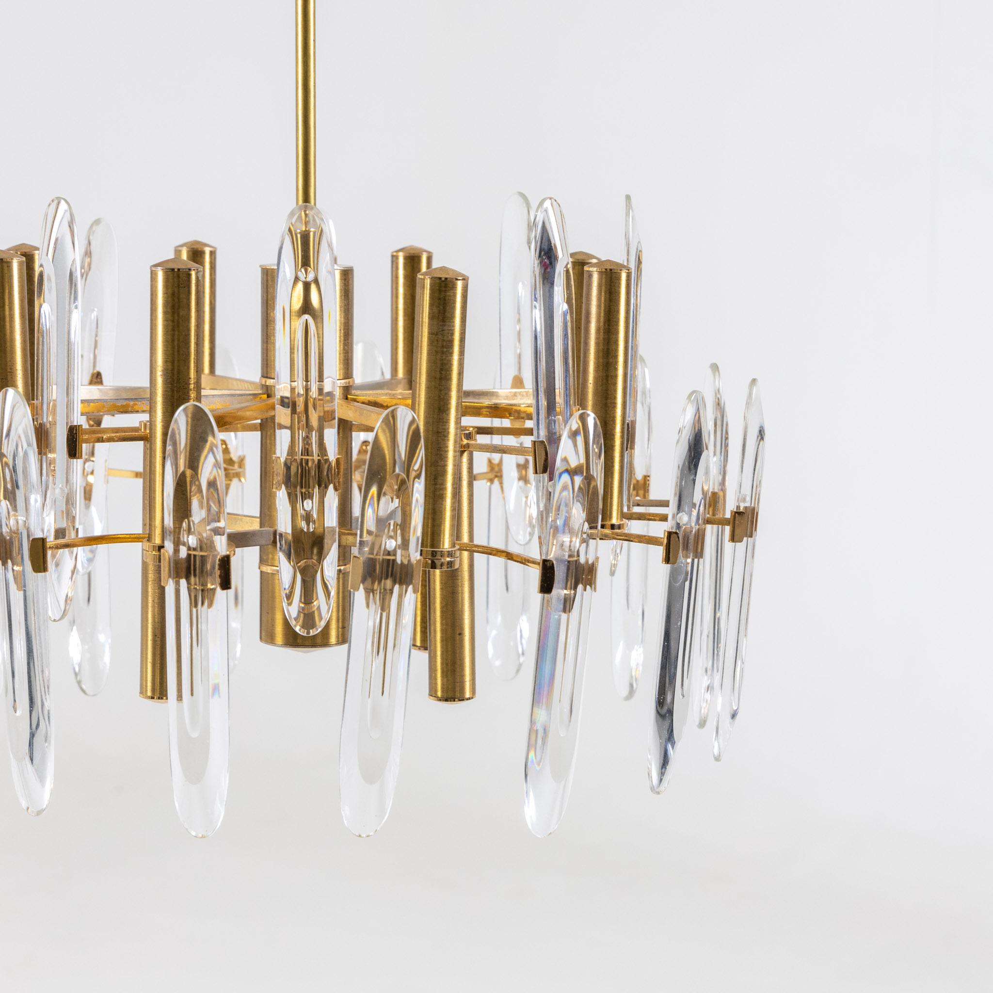 chrome and glass sciolari chandelier