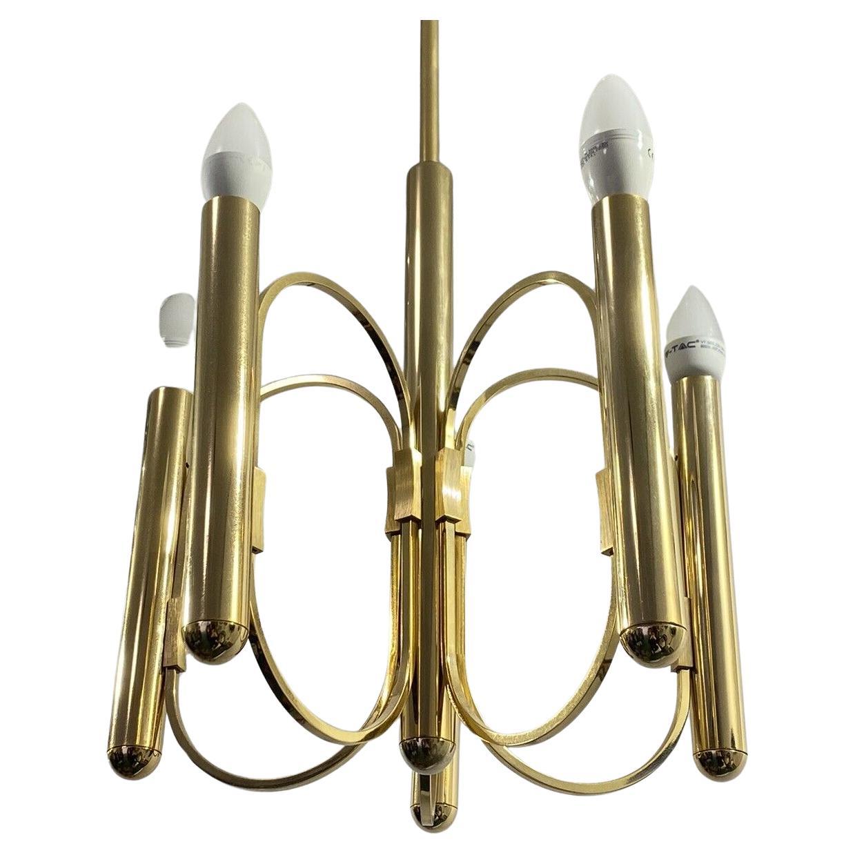 Gaetano Sciolari brass Chandelier 5 Lights design