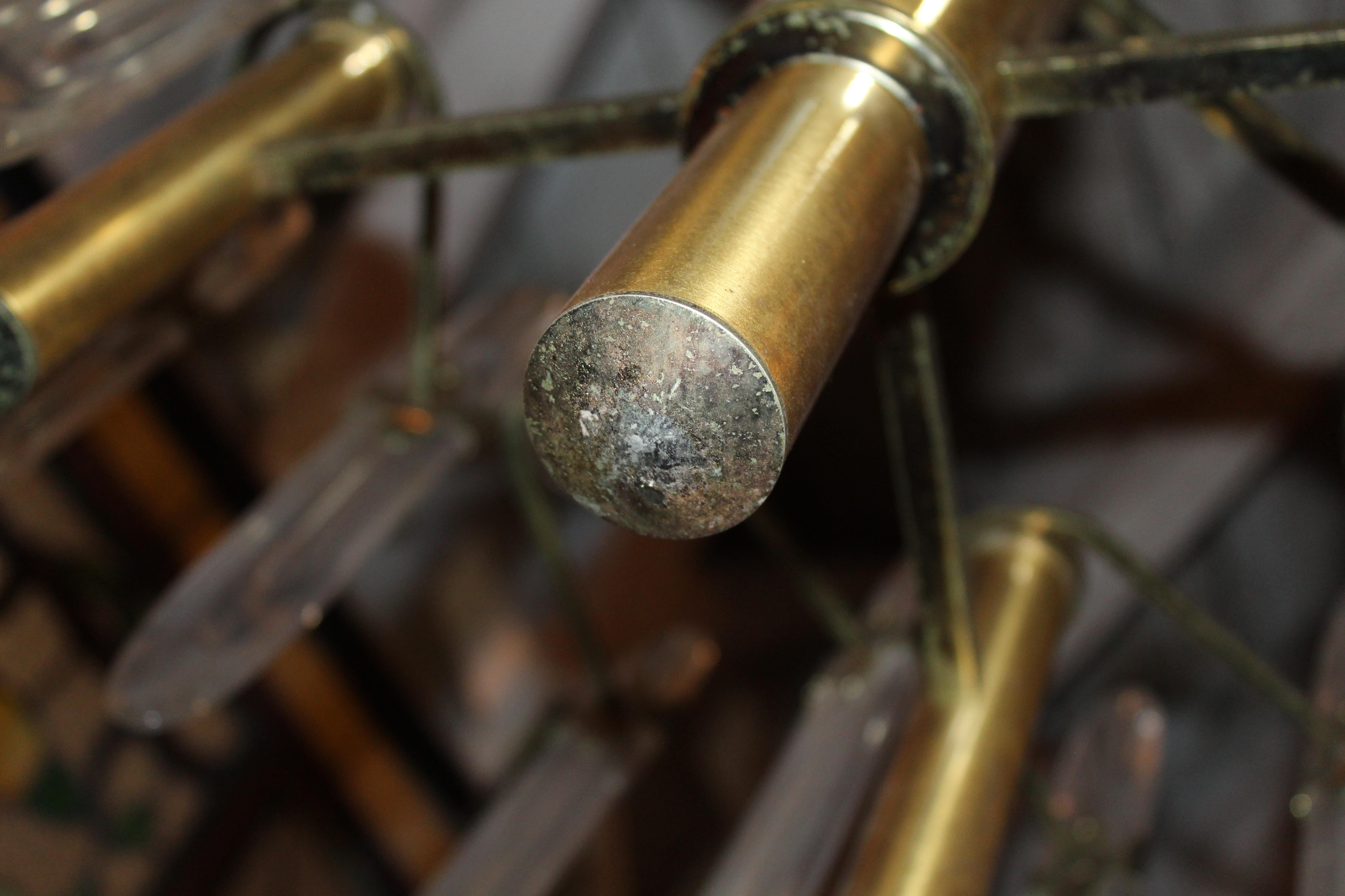 Lampadario in ottone e vetro Gaetano Sciolari in vendita 6