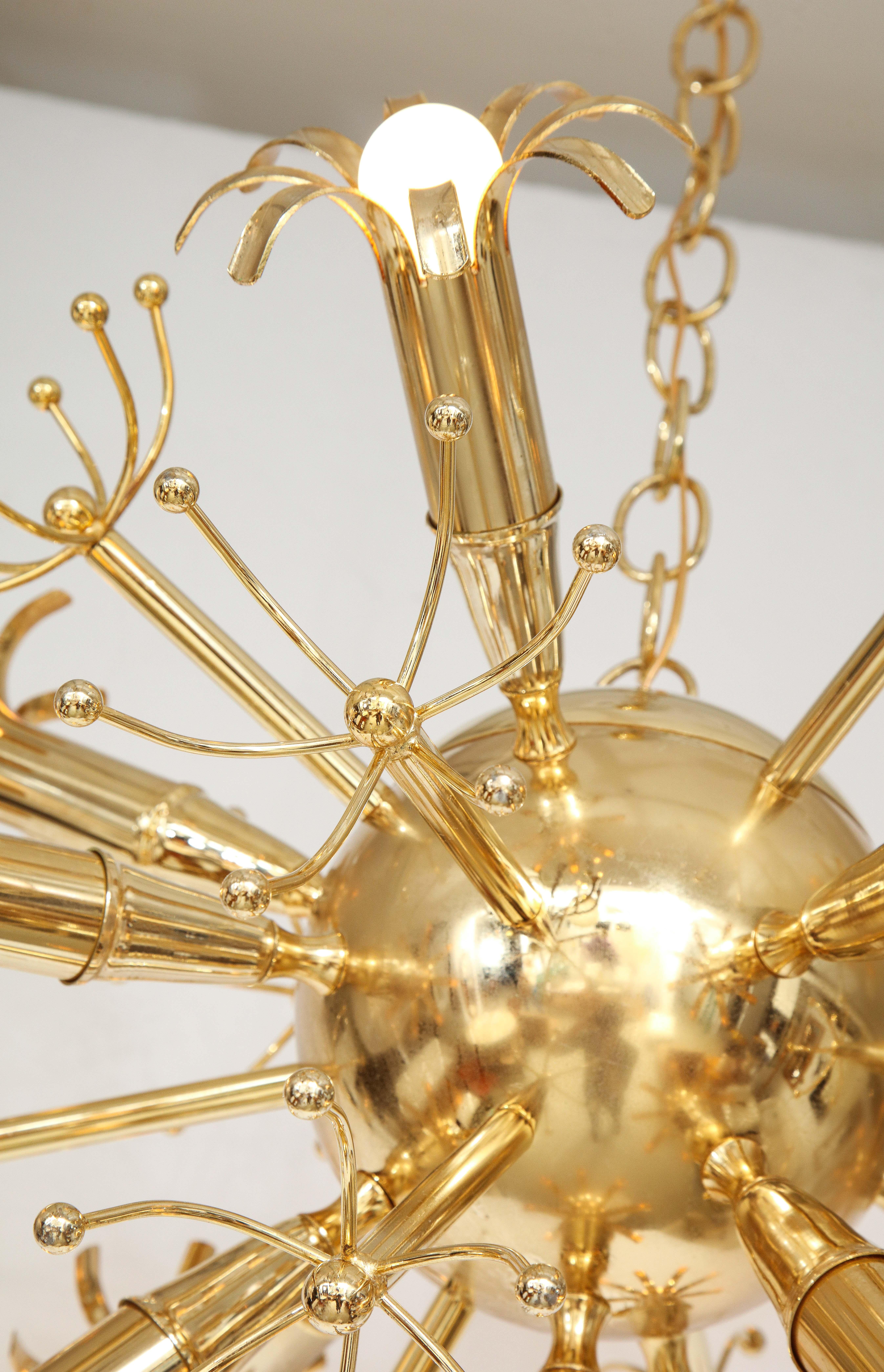Gaetano Sciolari Brass Sputnik Chandelier Italy Circa 1960 For Sale Gaetano Sciolari Brass Sputnik Chandelier Italy Circa 1960 For Sale