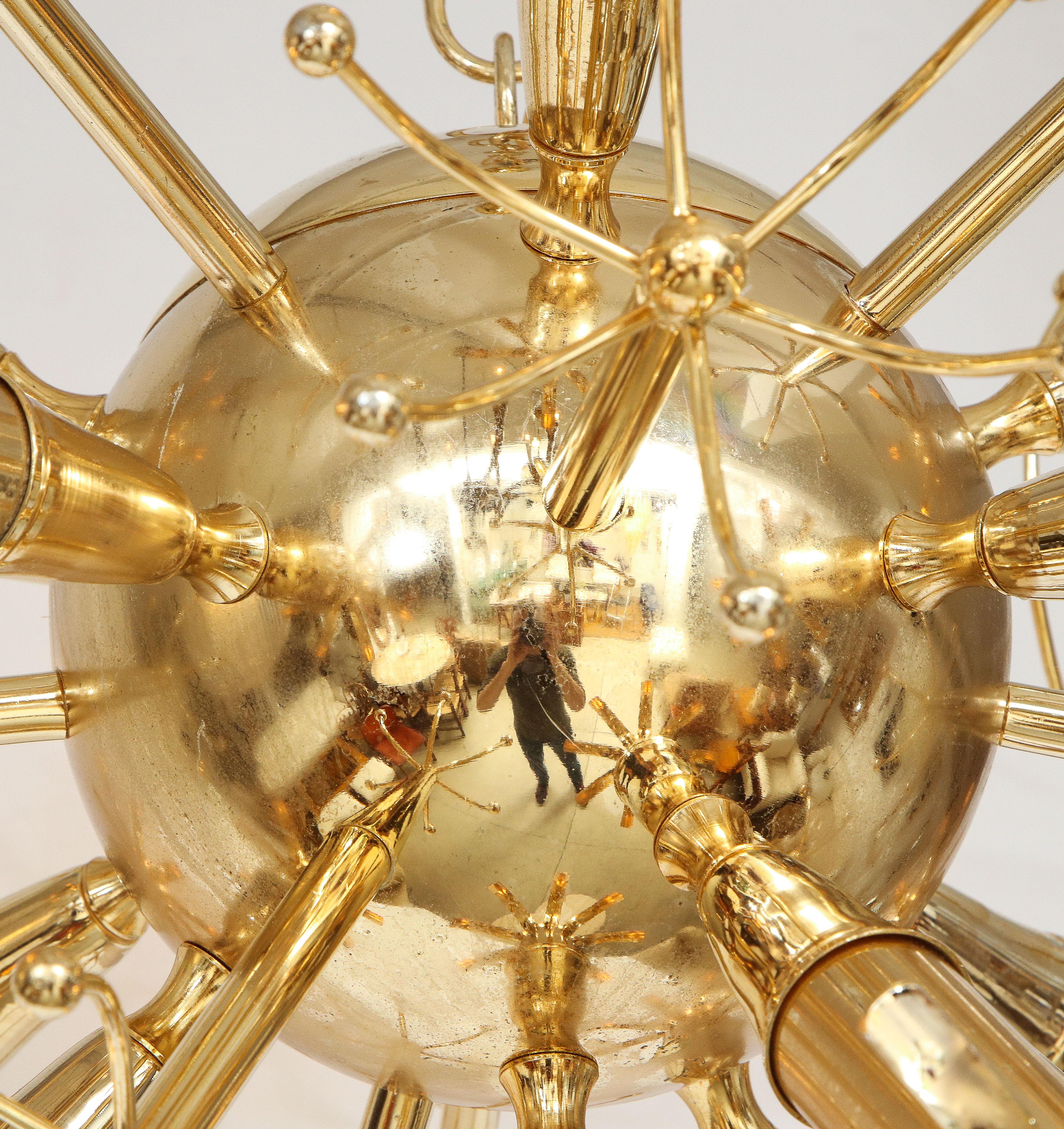 Gaetano Sciolari Brass Sputnik Chandelier, Italy, circa 1960 For Sale 7