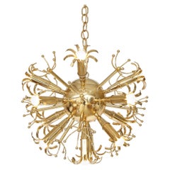 Gaetano Sciolari Brass Starburst Sputnik Chandelier, Italy, 1960