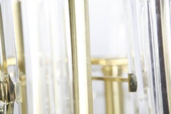 Gaetano Sciolari Brass Chandelier with Crystal Ornaments, 1960 Italy