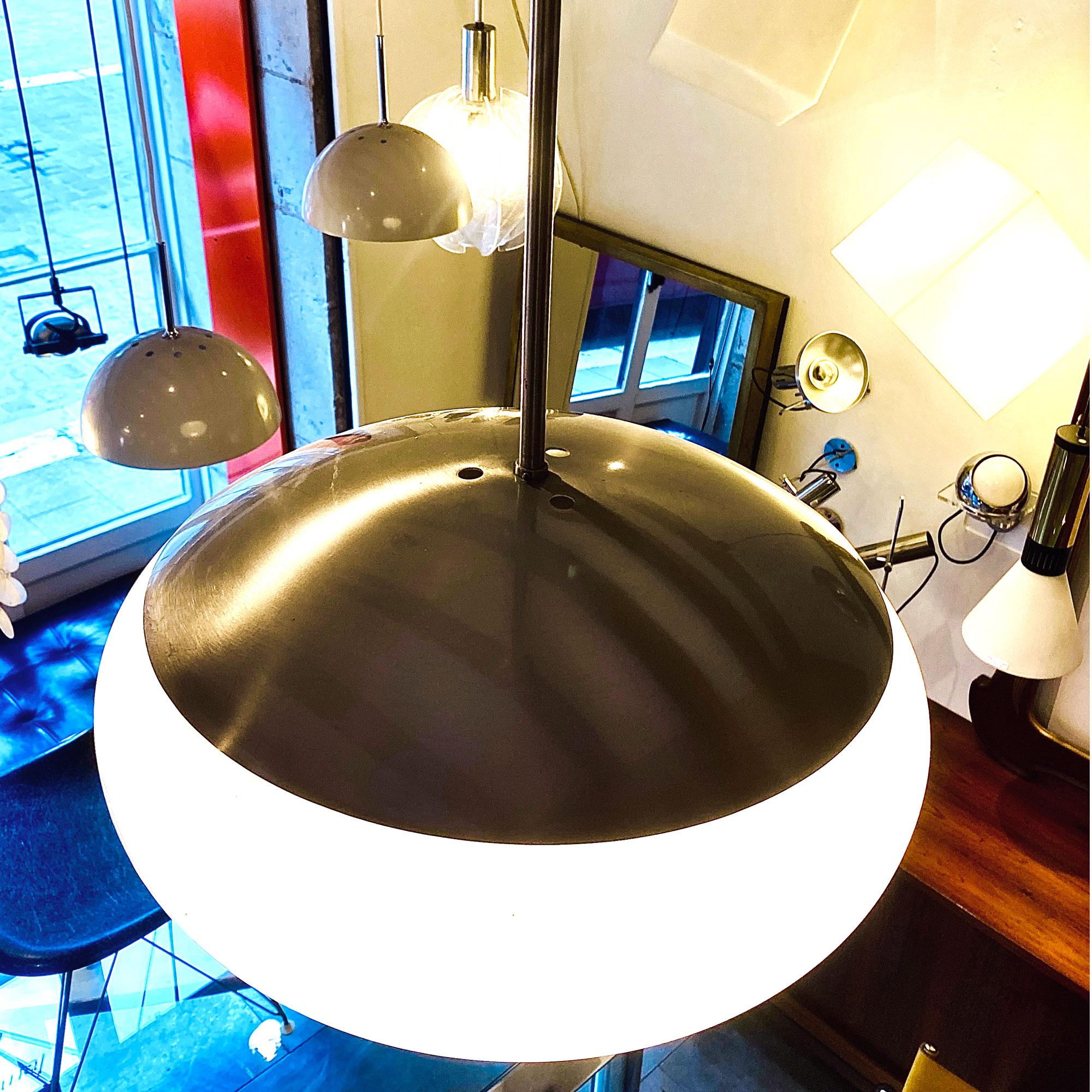 Lustre Gaetano Sciolari en verre moulé et aluminium anodisé Ecolight Milan en vente 1