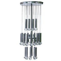 Lustre à boules en verre chromé de Gaetano Sciolari