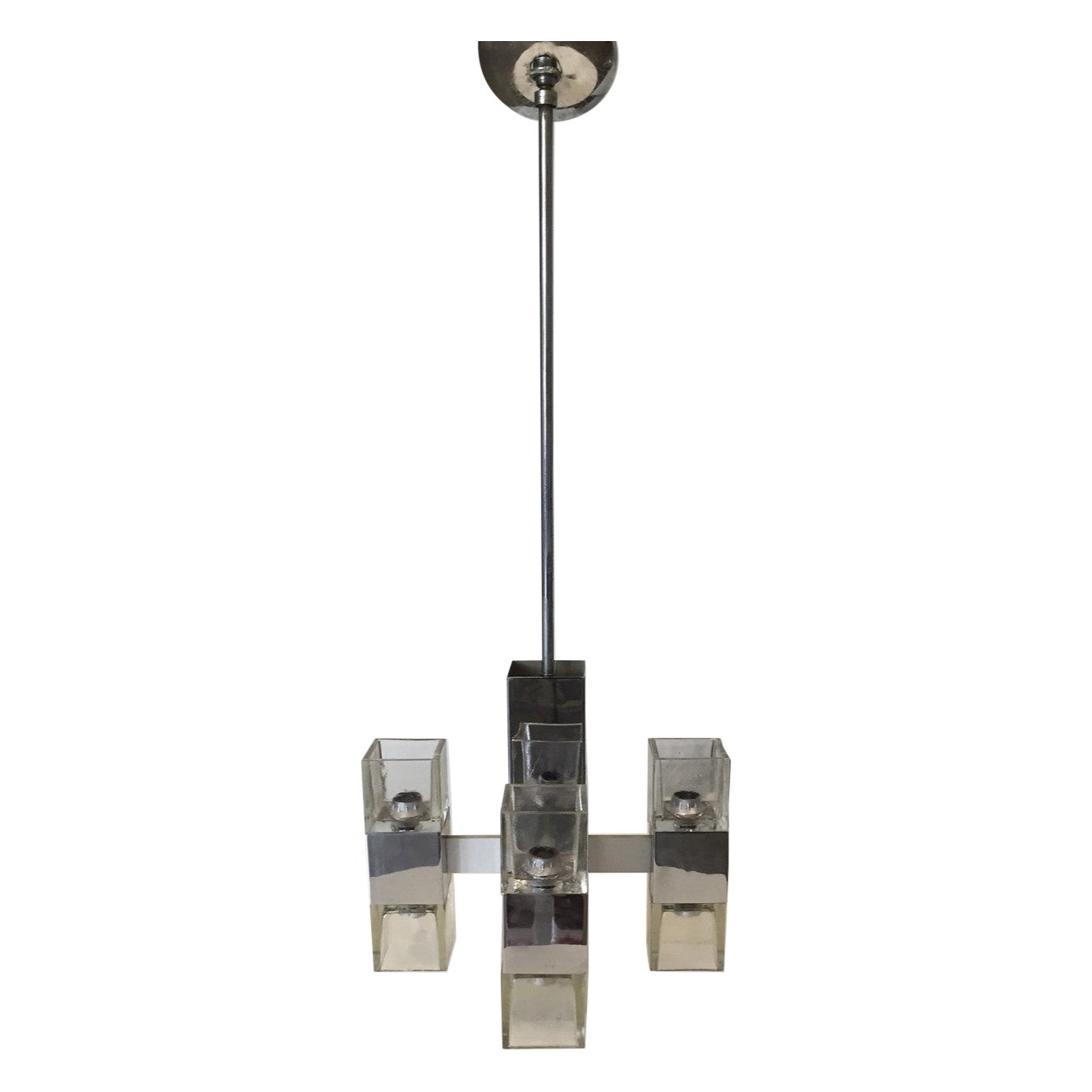 Gaetano Sciolari Cube Chrome Chandelier