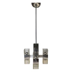 Lustre cubique chromé Gaetano Sciolari