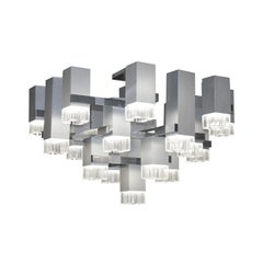 Gaetano Sciolari Cubist Aluminum Chandelier 1970s