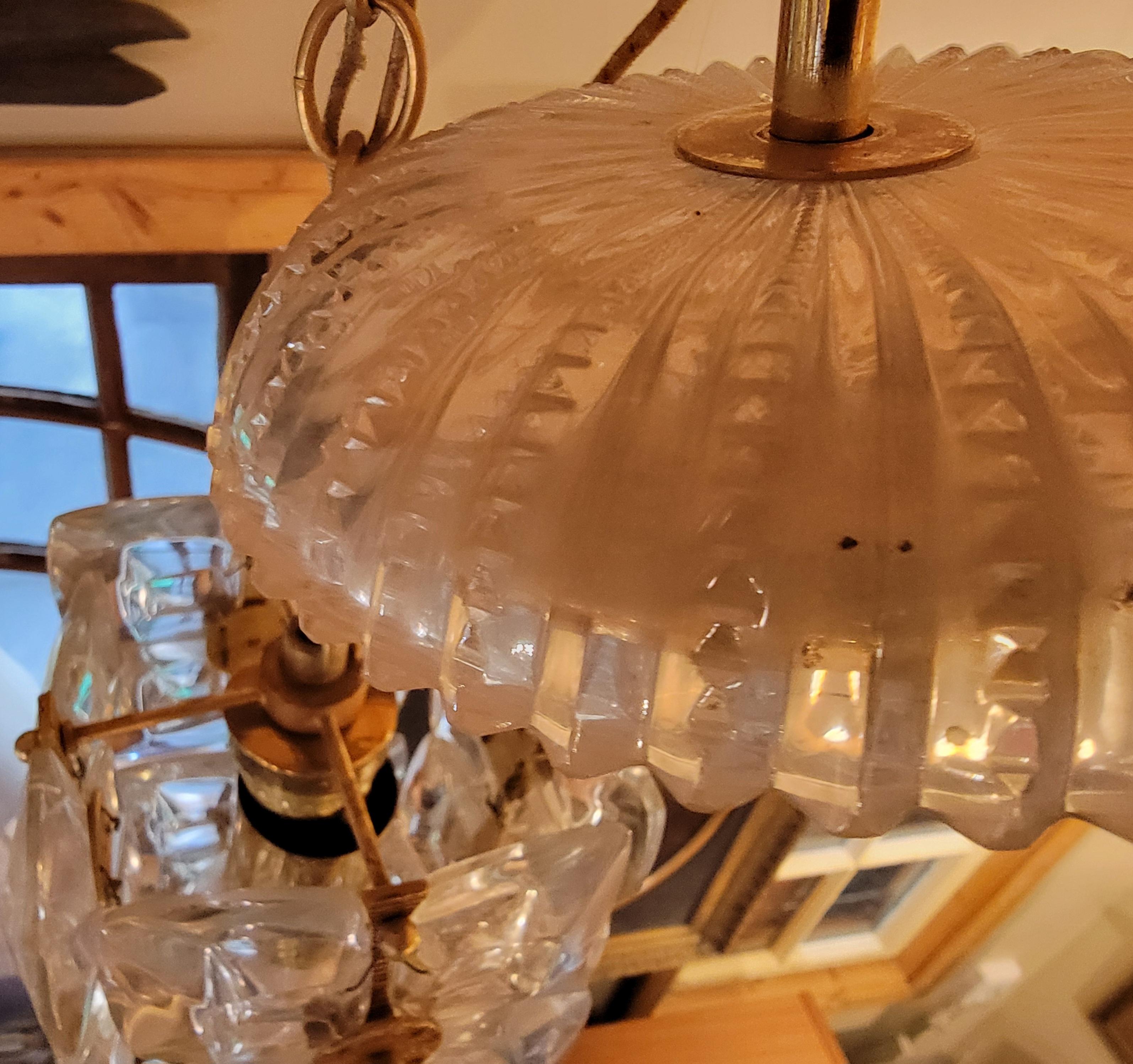 20ième siècle Lampe à suspension en cristal Gaetano Sciolari pour Palwa en vente