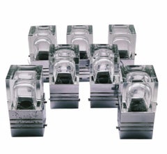 Gaetano Sciolari for Sciolari Set of 7 Cubic Table Lamps, Italy 1970s