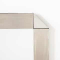 Espejo cuadrado cromado Gaetano Sciolari para Valenti, Italia, hacia 1970