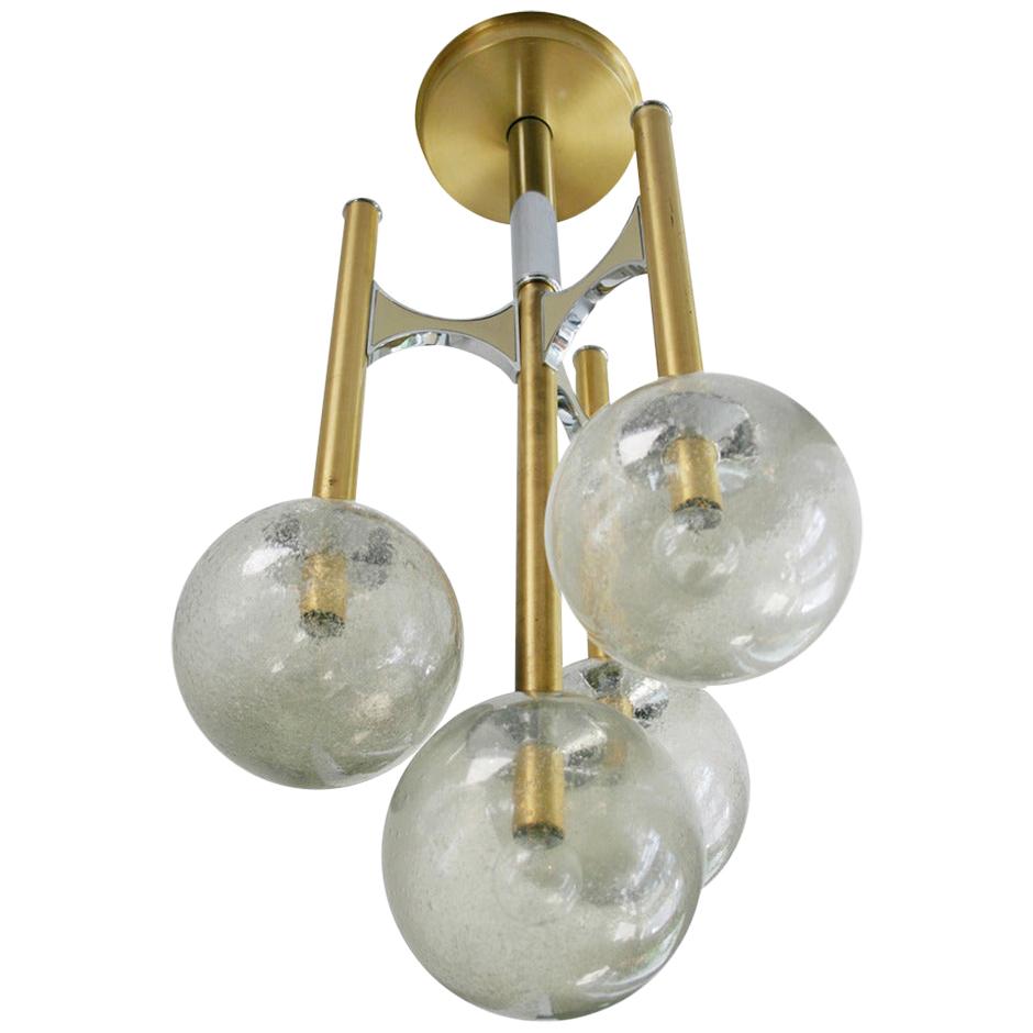 Gaetano Sciolari Four Globe Pendant For Sale