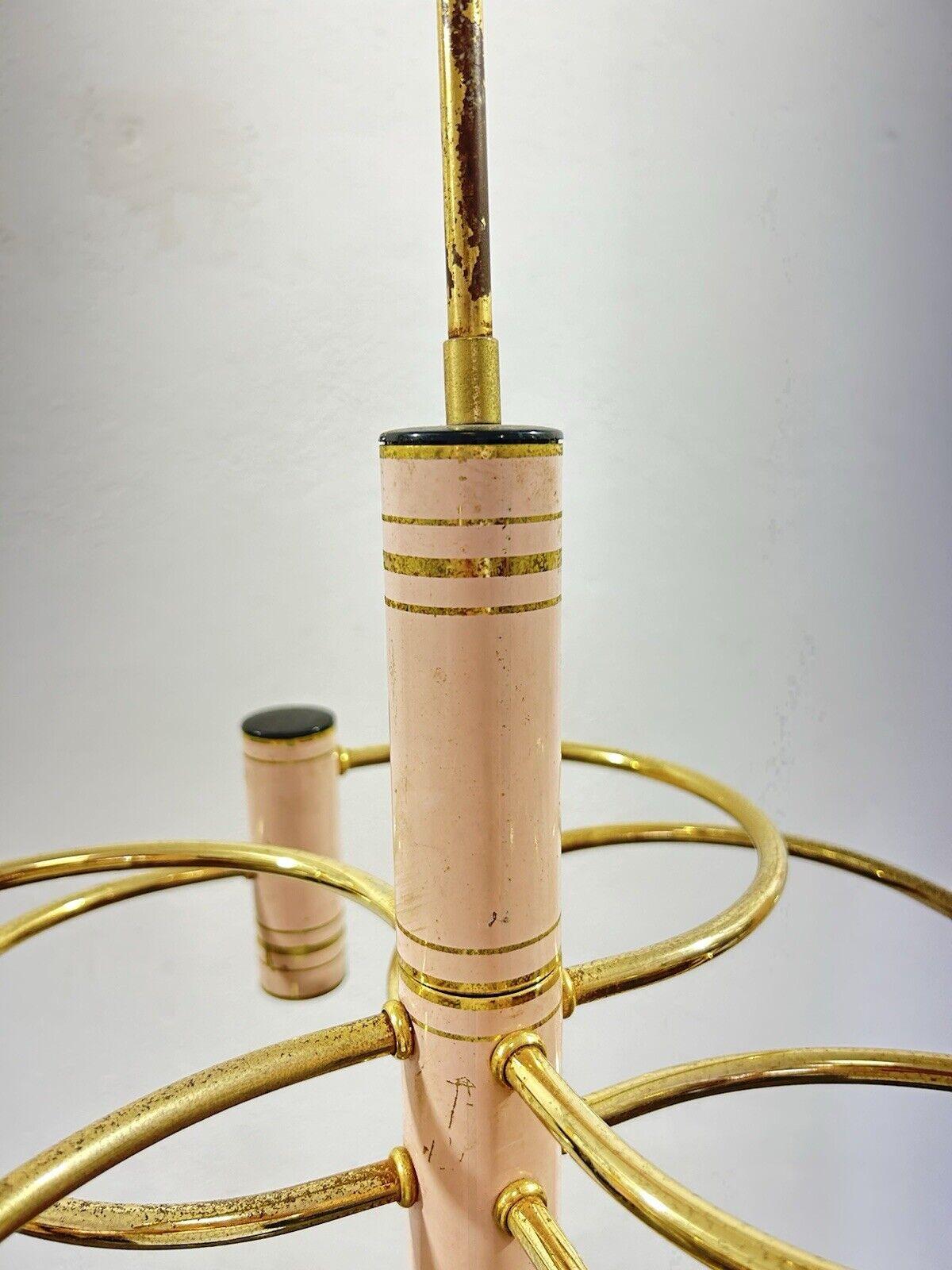 Metallo Gaetano Sciolari Geometric Chandelier Hollywood Regency 1970’s in vendita