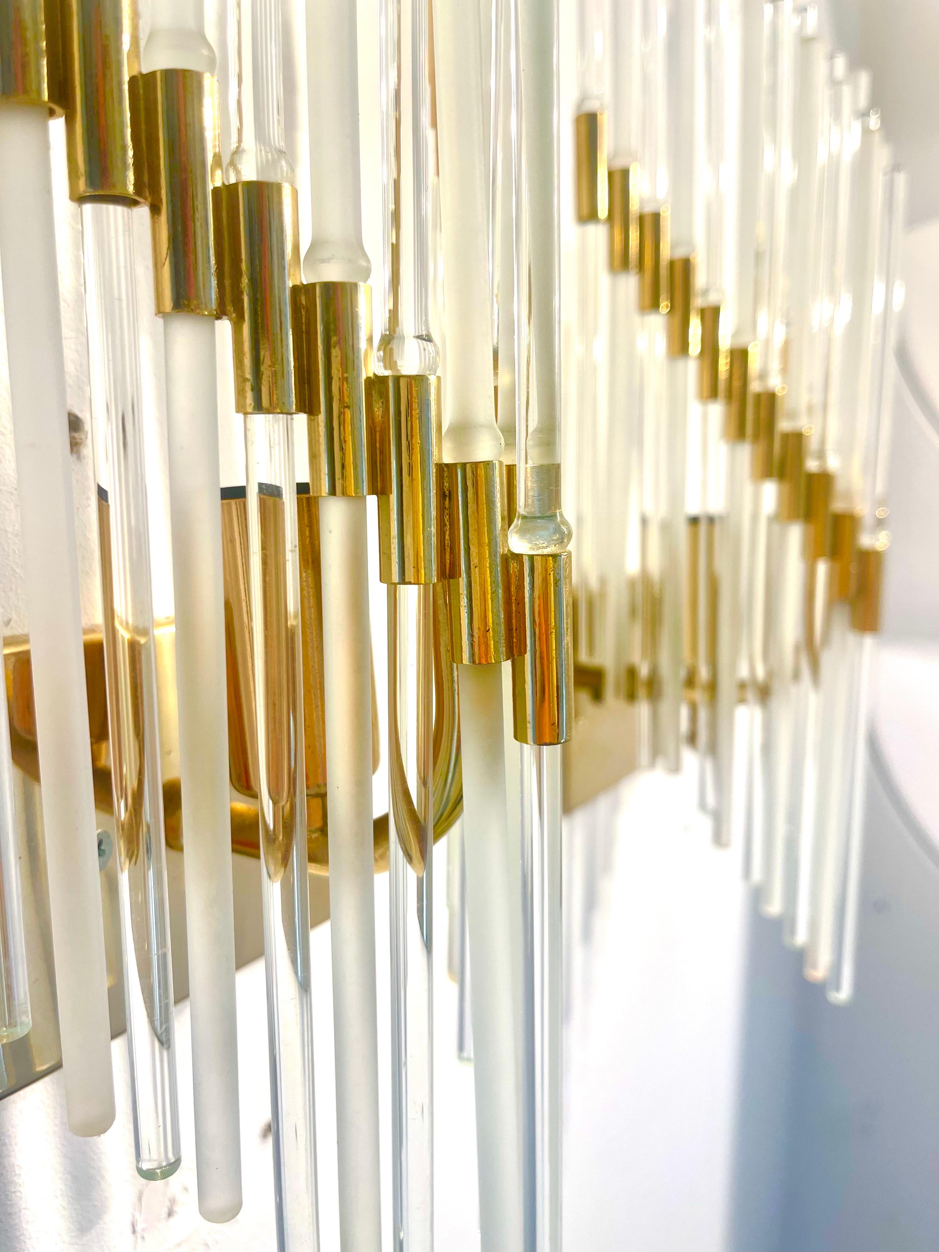 Gaetano Sciolari par de apliques de cristal de murano, italia años 70 Moderno de mediados de siglo en venta