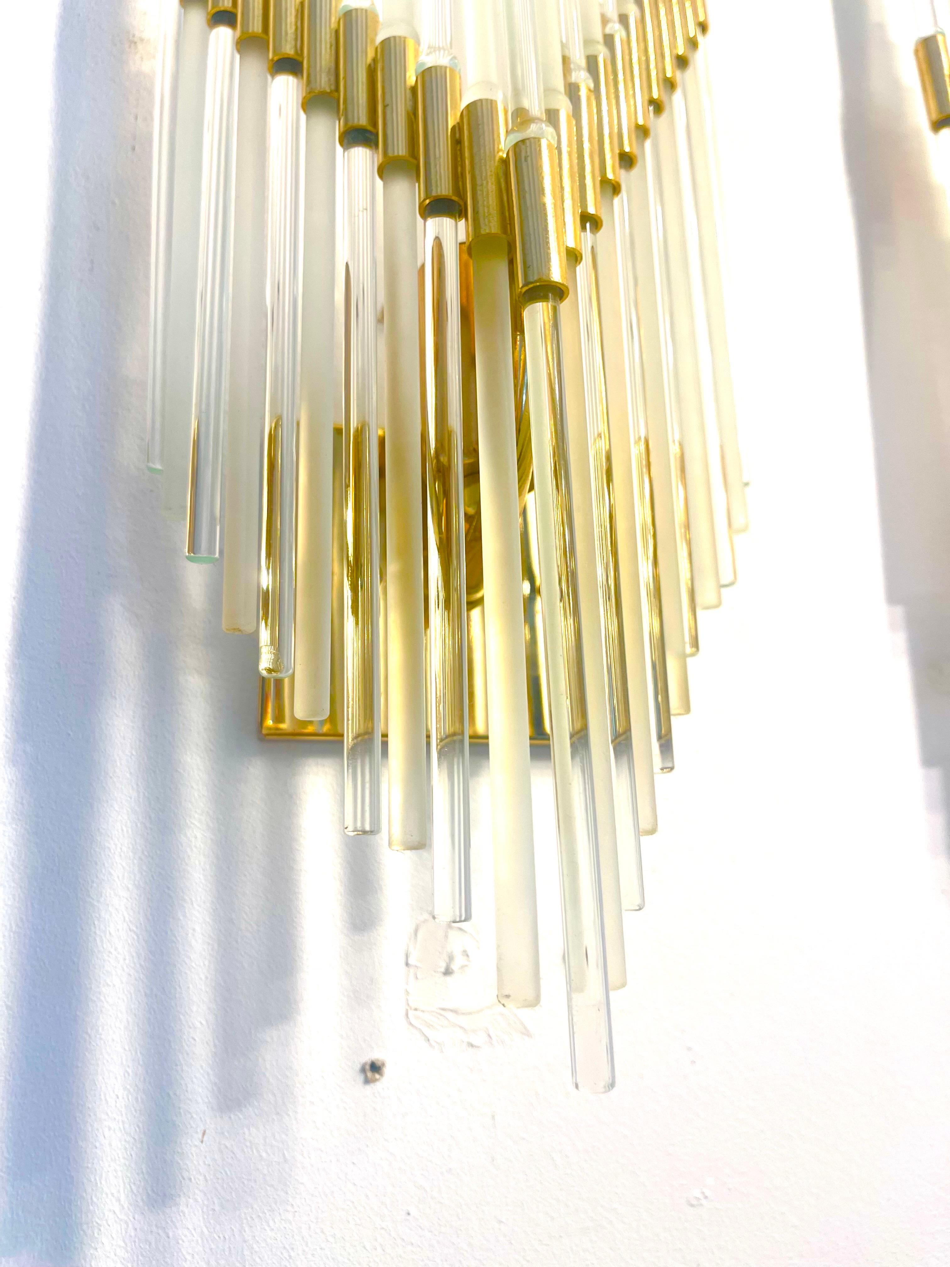 Gaetano Sciolari par de apliques de cristal de murano, italia años 70 finales del siglo XX en venta