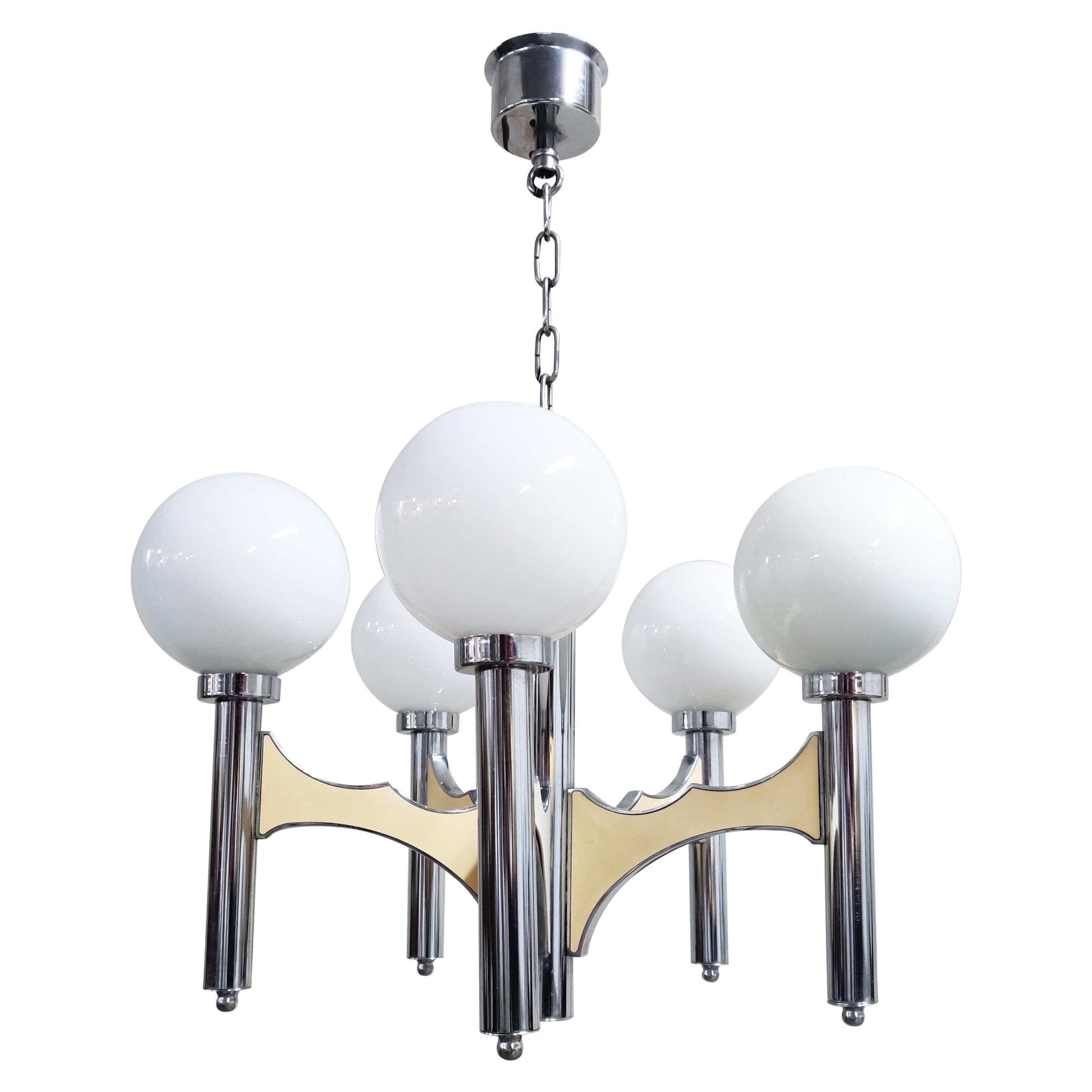Gaetano Sciolari Globe Chandelier, 1970s