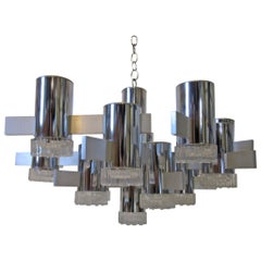 Italian Gaetano Sciolari Hanging Light Fixture 