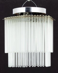 Gaetano Sciolari Hexagonal Glass Rod Chandelier