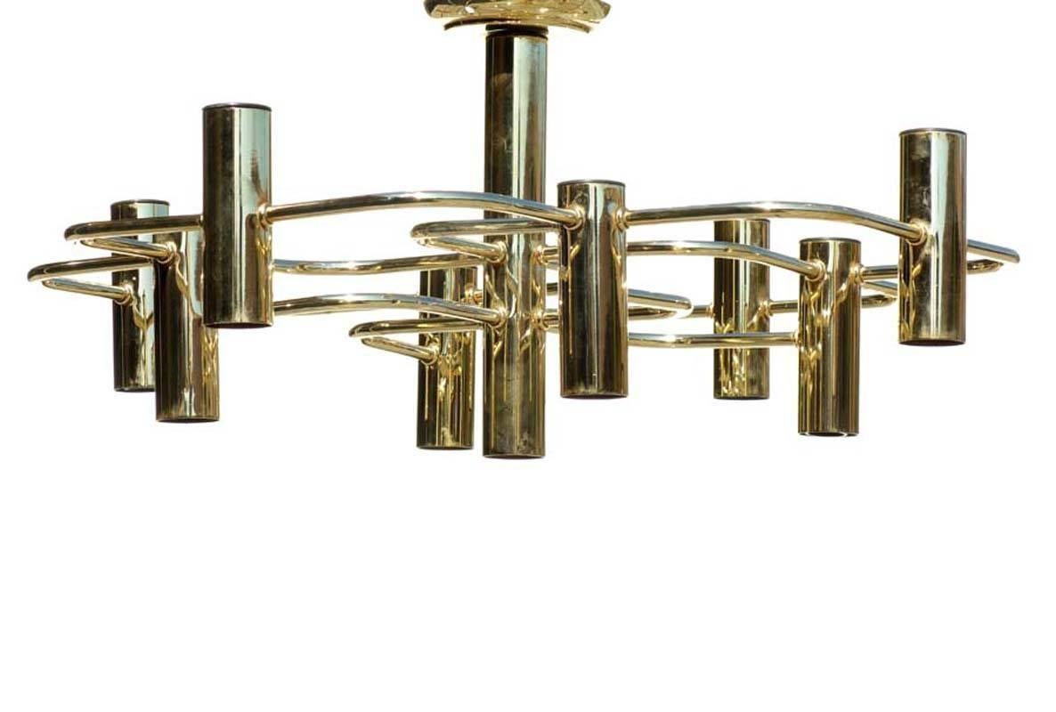 Gaetano Sciolari
Rome, Italy
1970

Ceiling lamp with nine lights
Golden brass.
 