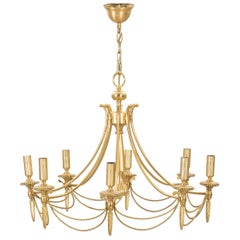 Vintage Gaetano Sciolari Italian Midcentury Brass Chandelier