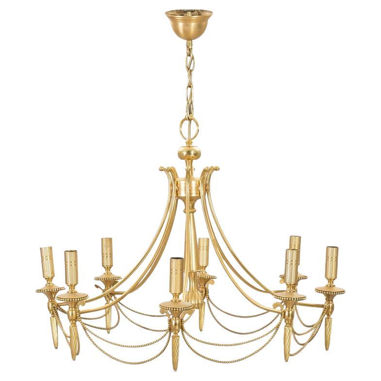 Gaetano Sciolari Italian Midcentury Brass Chandelier