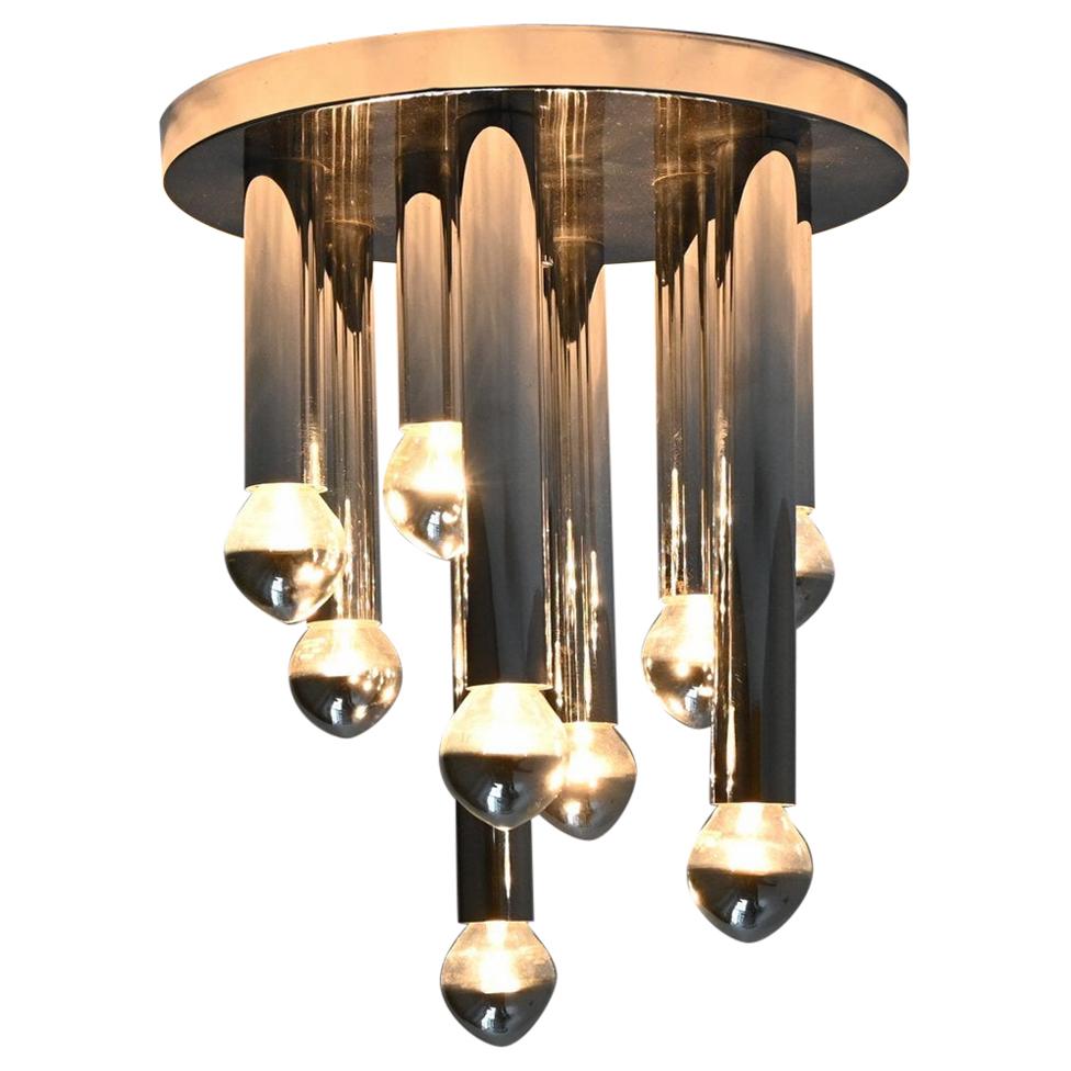 Gaetano Sciolari Large Flush Mount Ceiling Lamp Boulanger, Italy, 1960